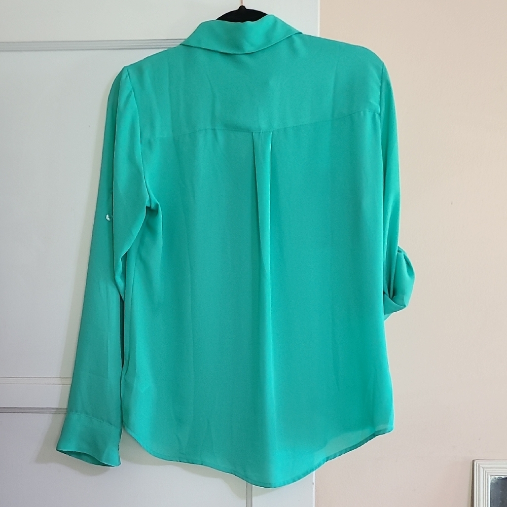 Express Teal Button-Down Shirt - Picture 4 of 4